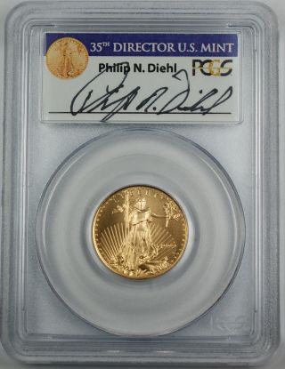 1999 - W $10 American Gold Eagle,  Pcgs Ms - 69,  Emergency Issue,  Signed By Dir. photo