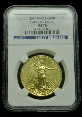 2009 Eagle Gold 50 Dollar Early Releases Ms70 Ngc Certified 3255308 - 075 photo