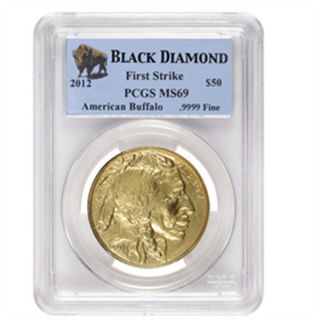 2012 1 Oz Gold Buffalo Coin Ms - 69 Pcgs Fs Black Diamond First Strike $50.  9999 photo