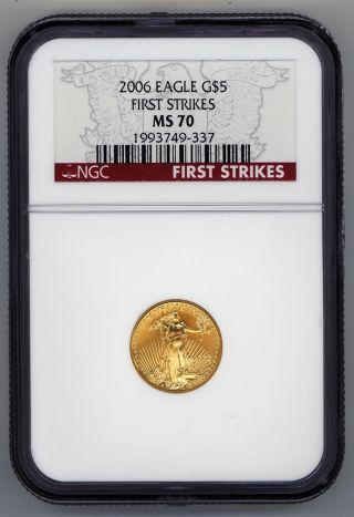 2006 $5 American Gold Eagle Ngc Ms70 First Strike photo