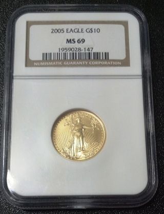2005 American Gold Eagle $10 Quarter Ounce ( (ms - 69 Ngc)) photo