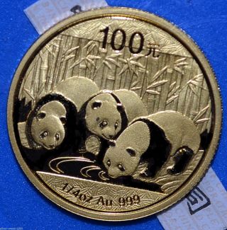 2013 1/4 Oz Chinese Gold Panda 99.  99 Pure Coin photo