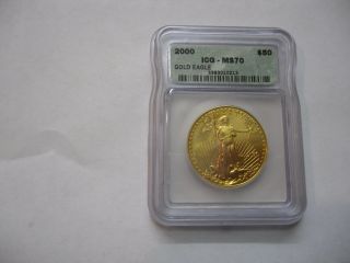 2000 $50 Gold American Eagle Icg Ms70 photo