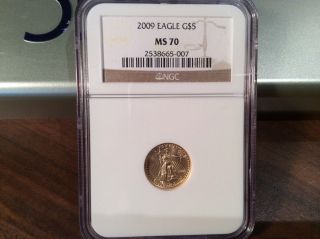 2009 $5 Gold American Eagle Ngc Ms 70 photo