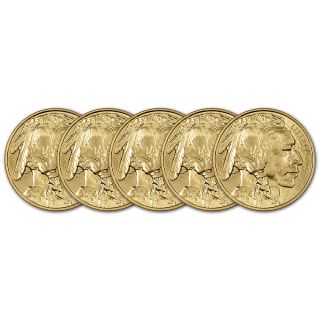 (5) Five 2014 American Gold Buffalo (1 Oz) $50 - Bu photo
