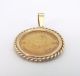 14k Yellow Gold Coin Pendant & 1/10 Oz.  Fine Gold 1984 South African Krugerrand Africa photo 5