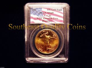 1994 Pcgs Ms69 $50 1oz Gold Eagle 9 - 11 World Trade Center Recovery photo