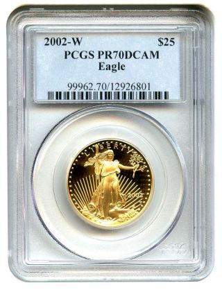 2002 - W Gold Eagle $25 Pcgs Proof 70 Dcam American Gold Eagle Age photo