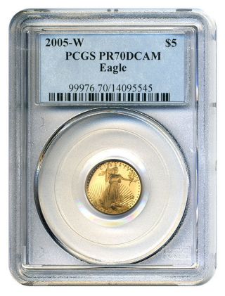 2005 - W Gold Eagle $5 Pcgs Proof 70 Dcam American Gold Eagle Age photo