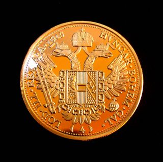 1 Oz Gold 24k.  9999 Austrian 4 Ducat Ferdinand I Coin 1915 (plated) photo
