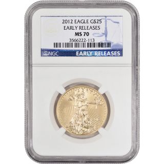 2012 American Gold Eagle (1/2 Oz) $25 - Ngc Ms70 - Early Releases photo