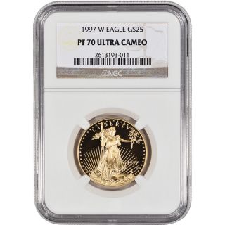 1997 - W American Gold Eagle Proof (1/2 Oz) $25 - Ngc Pf70 Ucam photo