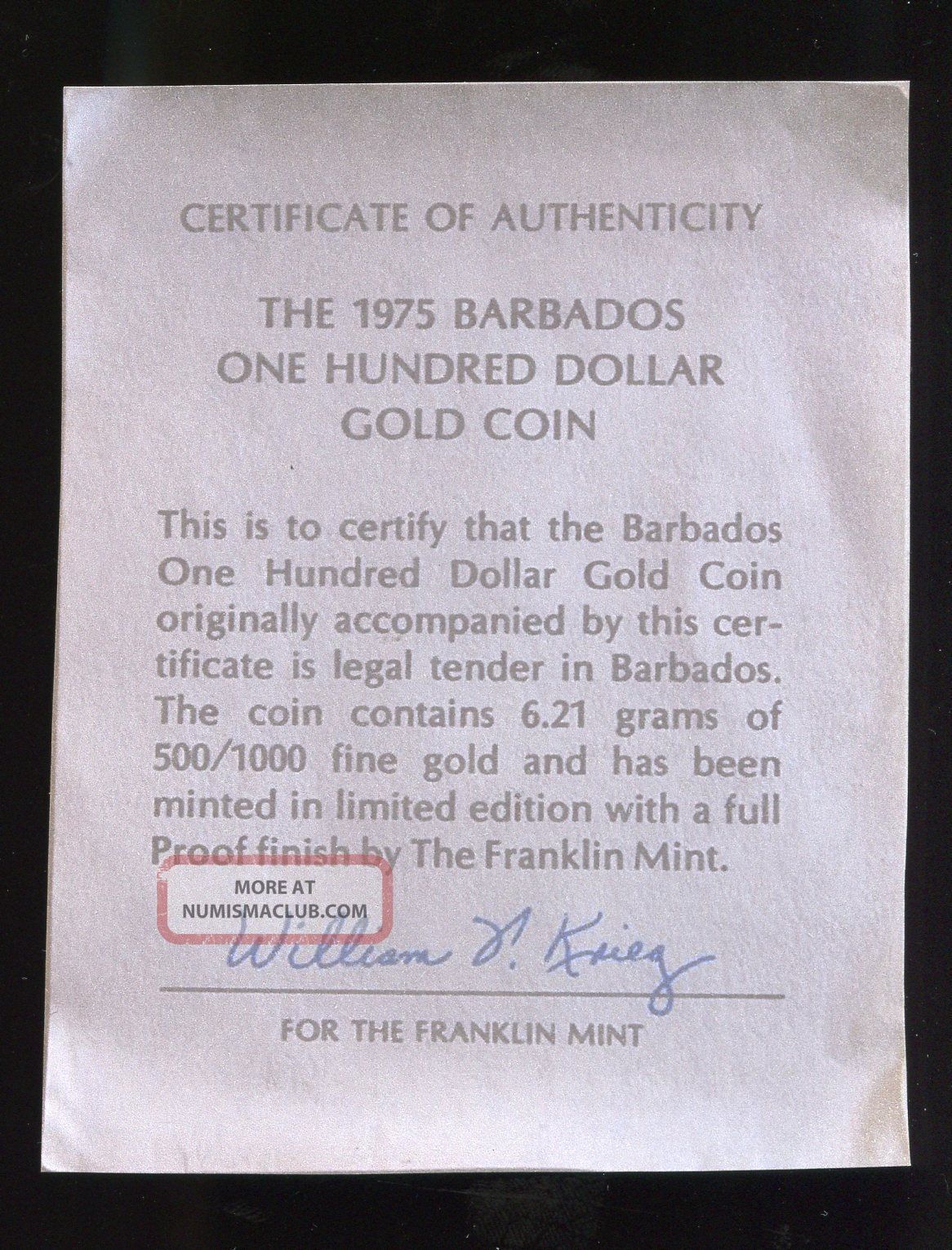 1975 Barbados 100 350th Anniversary Gold Coin 1975-barbados-100-350th-anniversary-gold-coin