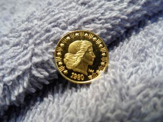1980 One Twentieth 1/20th Troy Ounce Oz American Eagle.  999 Fine Gold Coin Bu photo