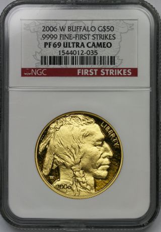 2006 - W First Strikes American Buffalo Gold $50 One - Ounce Pf 69 Ultra Cameo Ngc photo