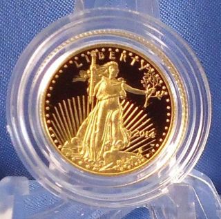 2014 W American Eagle $5 One - Tenth Ounce Gold Proof Coin photo