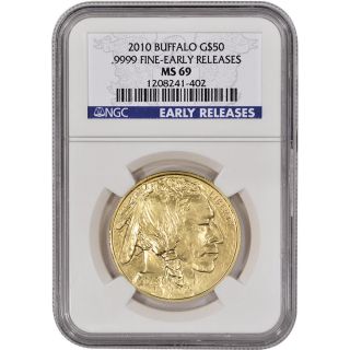 2010 American Gold Buffalo (1 Oz) $50 - Ngc Ms69 - Early Releases photo