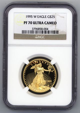 1995 - W $25 American Gold Eagle Ngc Pf70 Ultra Cameo photo