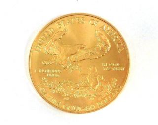 1987 Mcmlxxxvii American Eagle $50 Gold Coin 1 Oz Fine Gold photo