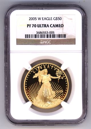 2005 - W $50 American Gold Eagle Ngc Pf70 Ultra Cameo photo