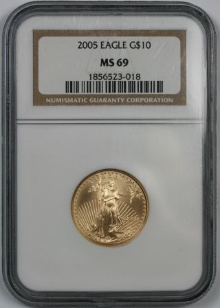 2005 American Gold Eagle $10 Quarter - Ounce Ms 69 Ngc photo