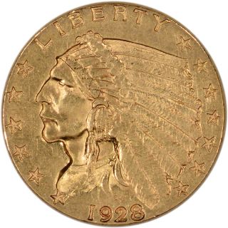 Us Gold $2.  50 Indian Head Quarter Eagle - Almost Uncirculated - Random Date photo