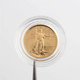 1990 - P American Eagle $5 Gold Coin 1/10oz Fine Bullion Uncirculated Proof U.  S. photo