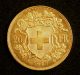 1927b Helvetia Swiss 20 Franc - 2 Gold photo 3