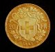 1927b Helvetia Swiss 20 Franc - 3 Gold photo 3