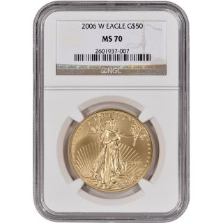 2006 - W American Gold Eagle (1 Oz) $50 - Ngc Ms70 - Burnished photo