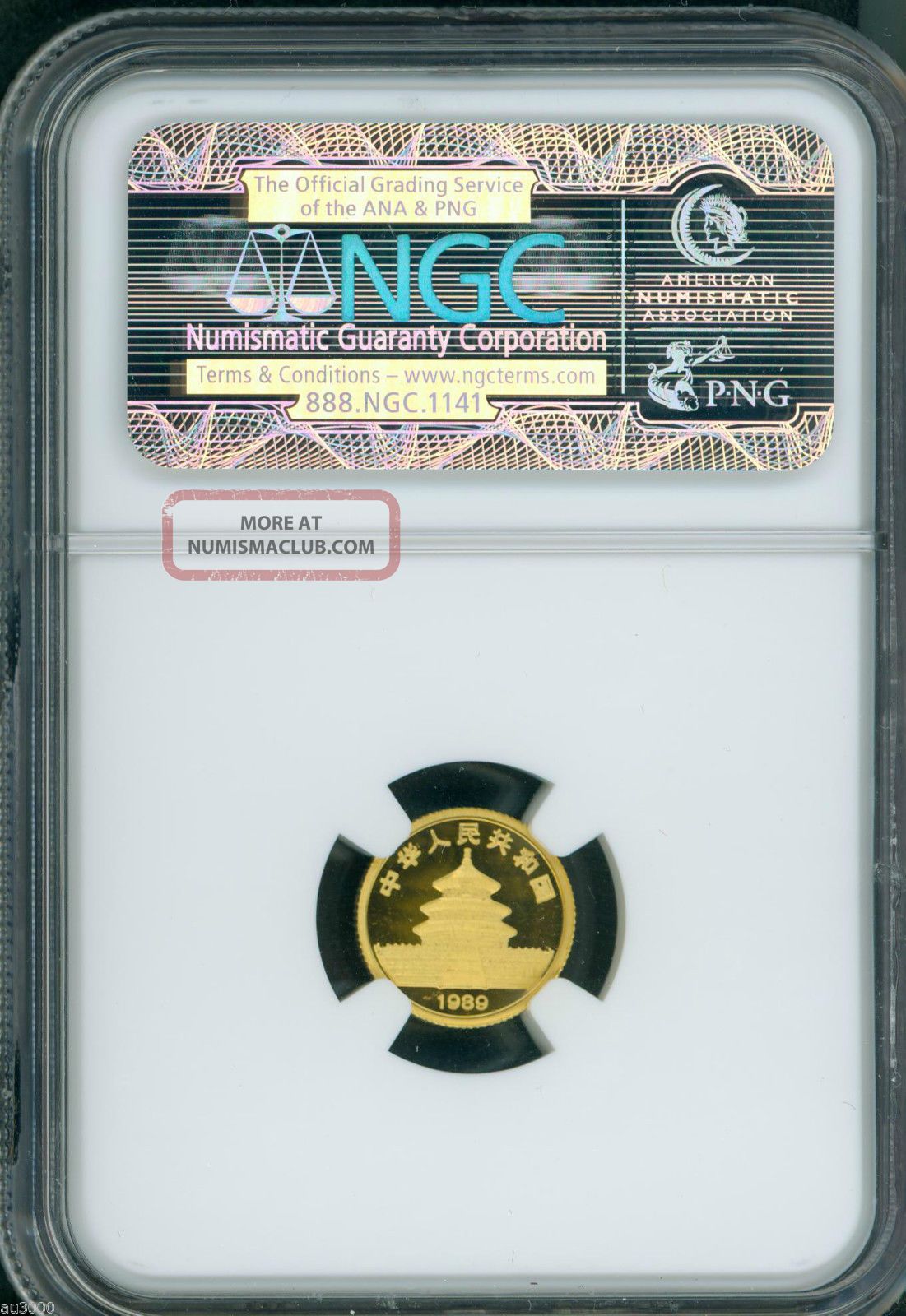 1989 - P 5y 5 Yuan G5y Chinese Proof Gold Panda 1/20 Oz. Ngc Pr69 Pf69