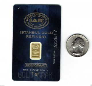 1 Gram Istanbul Gold Refinery Gold Gram 1 Gram 999.  9 Bar In Pack photo