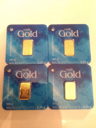 4x 0,  25 Grams.  995,  0 Nadir Gold Bullion Bar photo