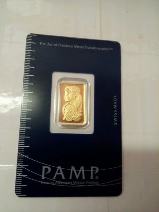 Pamp Suisse 5 Gram.  9999 Gold Bar - With Assay Certificate photo