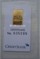 Solid Gold Bar 2 Grams Credit Suisse Statue Of Liberty.  9999 Assay Card Bu Gold photo 2