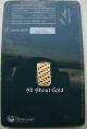Solid Gold Bar 1 Gram Perth Swan Logo Kangaroo Assay Card & Certificate Bu Gold photo 3