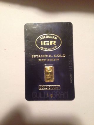 1 G Gram 999.  9 24k Gold Bullion Bar With Lbma Certificate photo