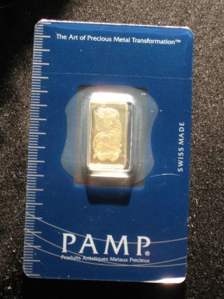 2.  5 Gram Pamp Suisse Gold Bar.  9999 Fine photo