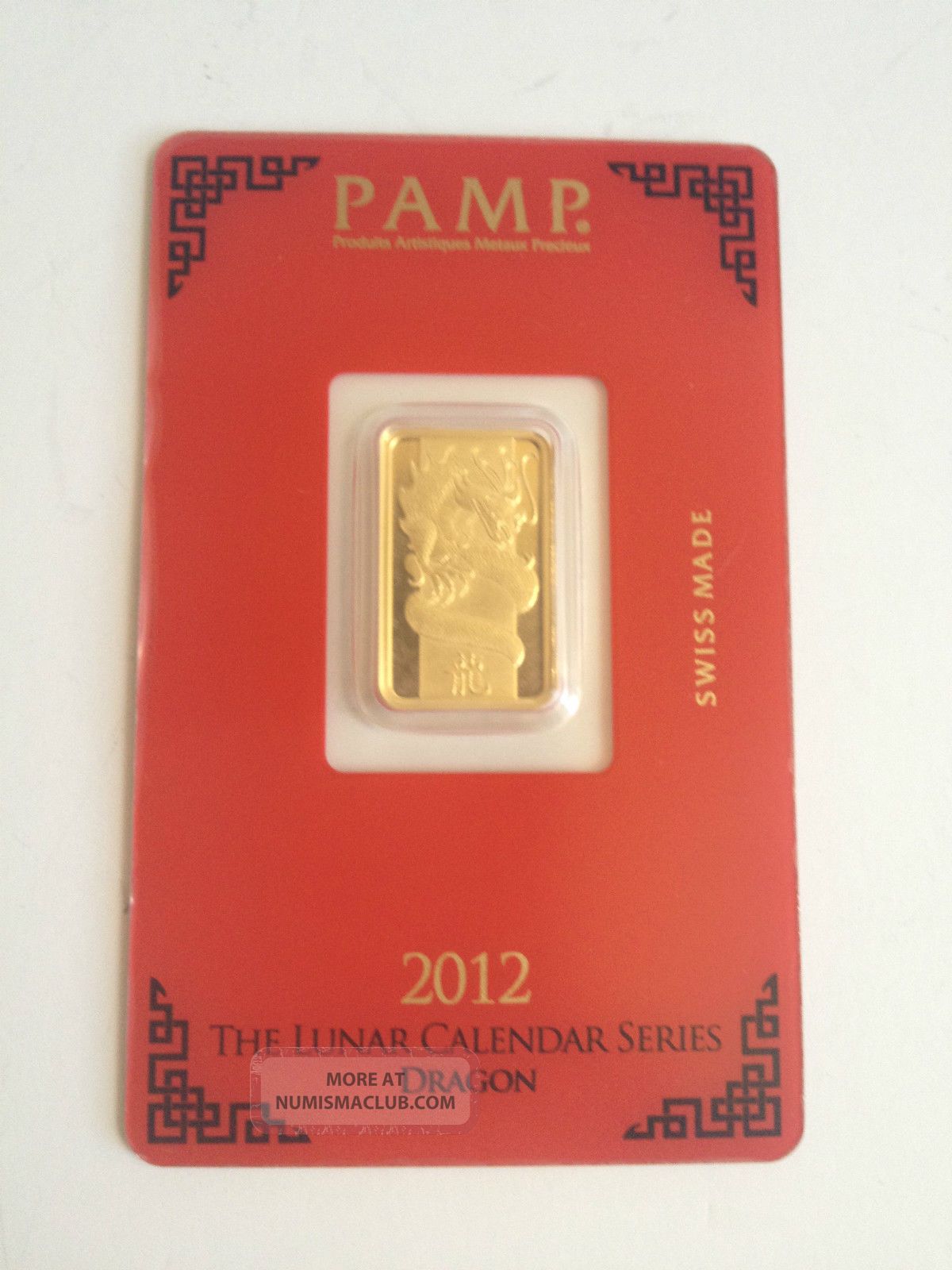 2012 Year Of The Dragon 5 Gram Pamp Suisse Gold Bar w Assay 2012-year-of-the-dragon-5-gram-pamp-suisse-gold-bar-w-assay