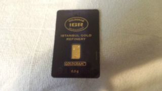1/2 Gram Istanbul Gold Refinery Bar.  9999 Fine photo