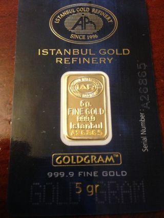 Two Five Grams Gold Bar 999.  9 Fine Gold photo