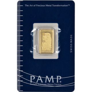 2.  5 Gram Gold Bar - Pamp Suisse - 999.  9 Fine In Assay photo