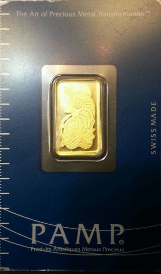 Pamp Suisse 5 Gram Gold Bar With Certificate Pack photo