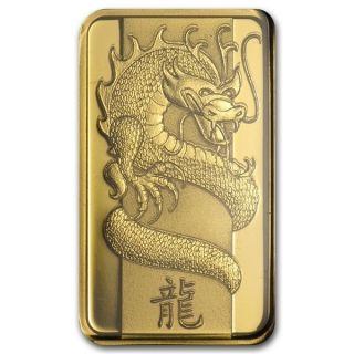 5 Gram Pure 9999 Gold Year Of The Dragon Pamp Suisse Bar $9.  99 photo