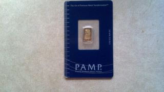 Pamp Suisse.  9999 Fine Gold 1 Gram And In Assay photo
