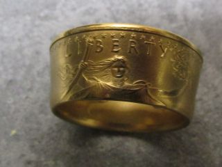 2004 $50 American Gold Eagle 1 Oz Coin Crafted Into A 22k Coin Ring Size 10.  0 photo