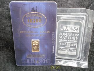 1g Gold - N - 1oz Silver Combo For Collectors Or Investors photo