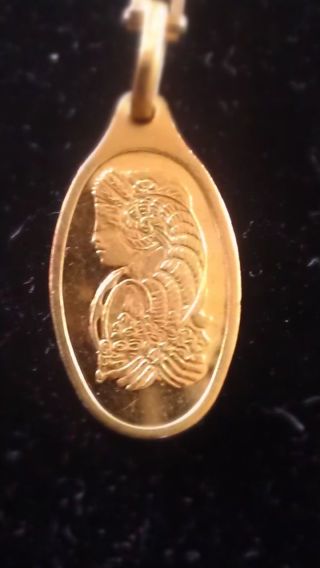 Pamp Suisse Gold Pendant.  9999 Fine Lady Fortuna 1 Gram photo
