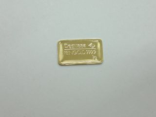 1 Gram Gold Bar 999.  9 Pure Degussa Germany With Case photo