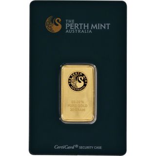 20 Gram Gold Bar - Perth - 99.  99 Fine In Assay photo